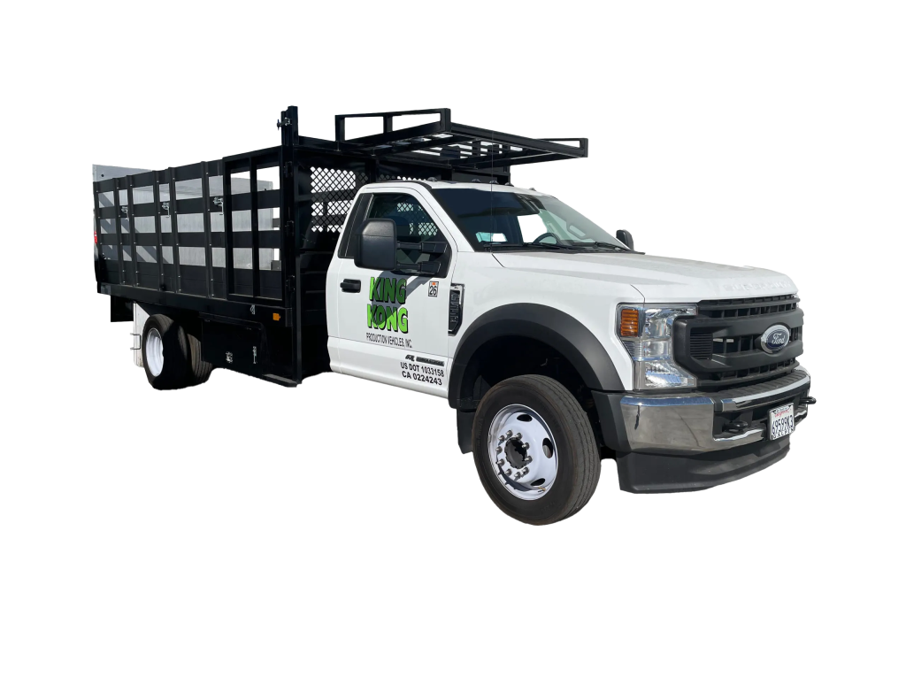 Stakebed Single Cab 16′ Bed 4 Wheel Drive 4×4 Truck Rentals for Production Crews